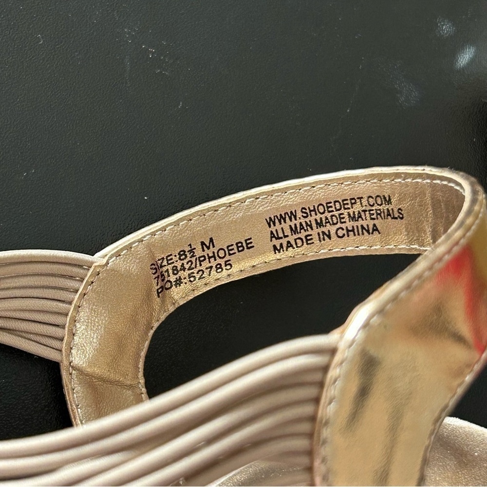 Silver Slipper Phoebe Women's Sandal Wedge Rose Gold Open Toe Size 81/2 M - Picture 5 of 7